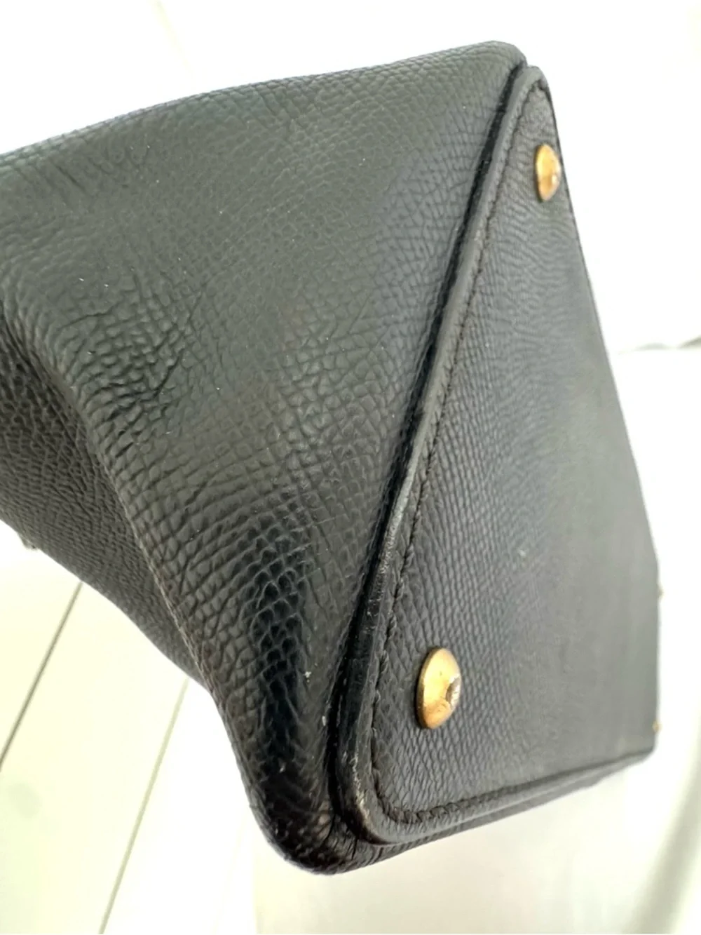 CHANEL Vintage Black Textured Saffiano-style Leather Tote Shopper Bag Italy - Picture 12 of 16